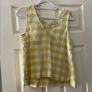 Madewell Yellow and White Sleeveless Tank Top